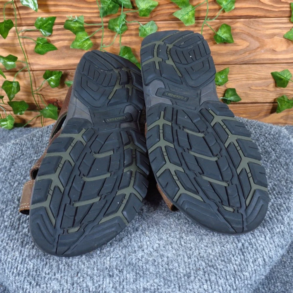 Rockport Rocklake Mens Fisherman Sandals‎ Size 12 Casual Outdoor Brown Leather